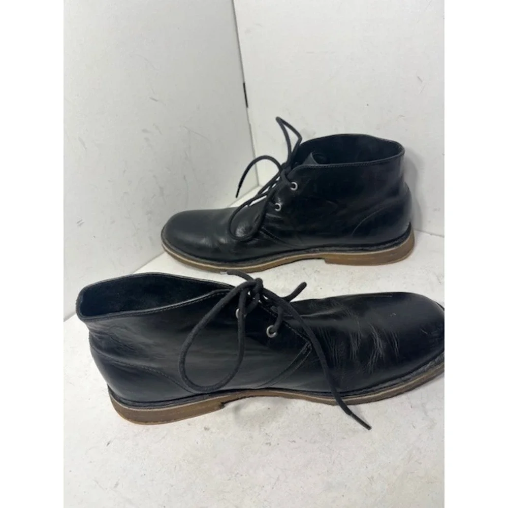 UGG Australia Leighton Black Leather Chukka Desert Boots Mens 11 S/N 3275